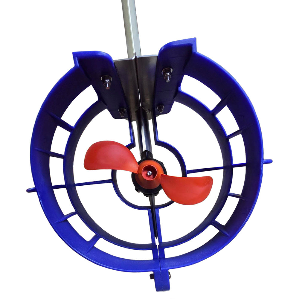 CAV Prop Guard from the front: concentric protective rings in front of the propeller, bolted through the outboard shaft
